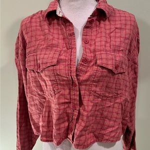 American Eagle cropped flannel